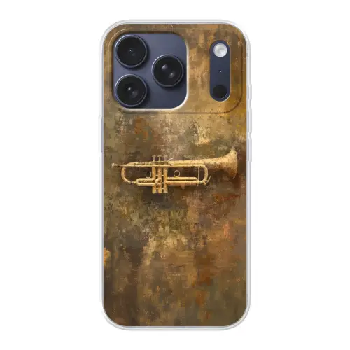 Trompet - Geel - Muzikaal Telefoonhoesje iPhone 17 Pro klein -3d