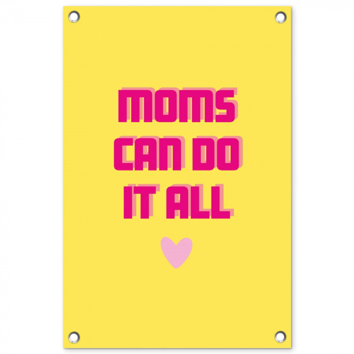 Quote - Moeder - Hartje - Roze tuinposter los doek klein -3d