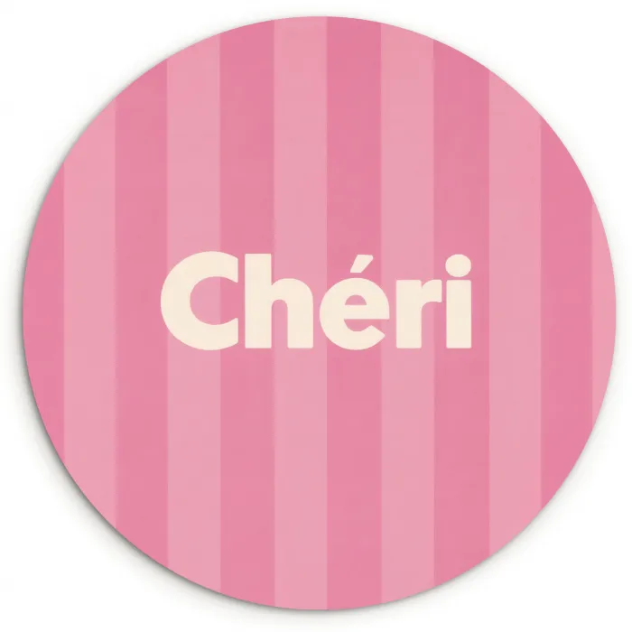 Gestreept - Roze - Chéri Wandcirkel plexiglas klein -3d