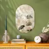 Bloemen - Japandi - Wabi sabi Wandcirkel Ovaal Forex klein -sfeer2