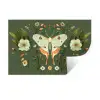 Bloemen - Bladeren - Olijfgroen - Vlinder Muursticker klein -3d