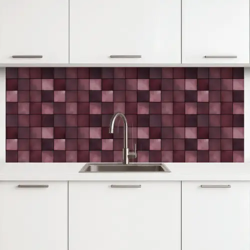 Vierkant - Tegel - Patroon - Paars keuken achterwand 2 middel 871 -3d