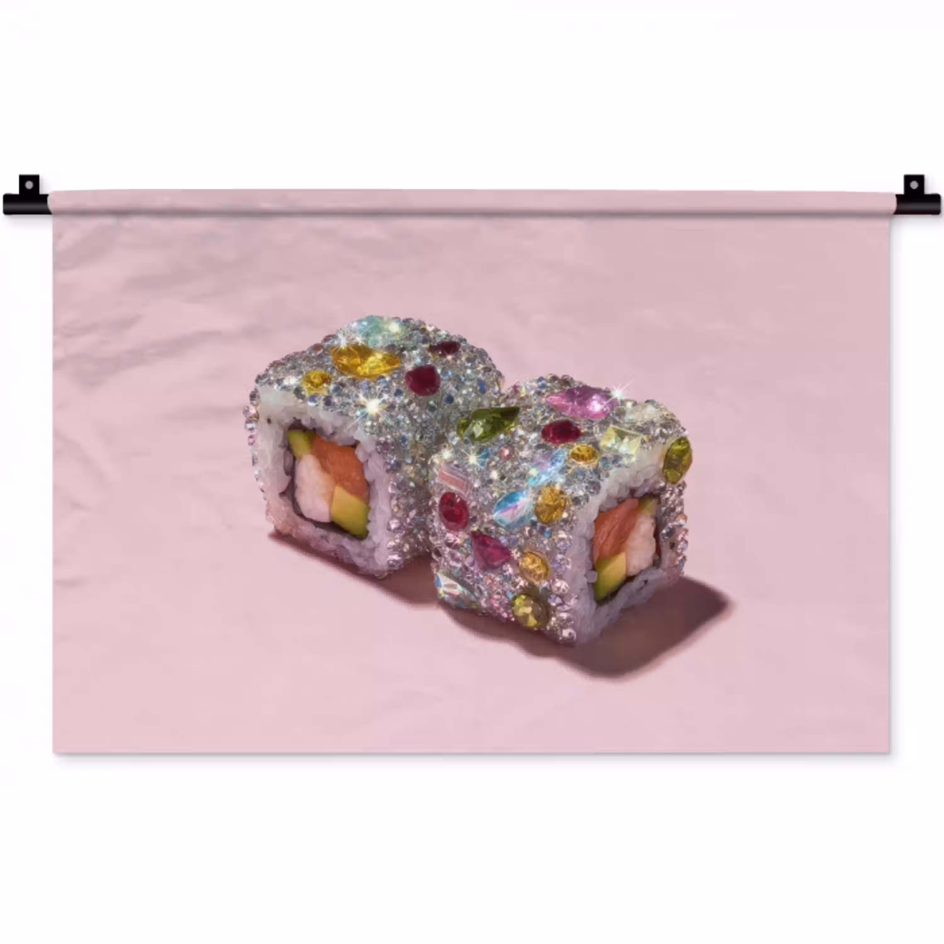 Sushi - Rolletjes - Steentjes - Kleurrijk Wandkleed katoen klein -zz3d