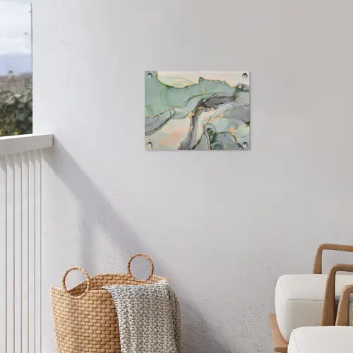 Goud - Marmer - Groen - luxe - Glitter - Marmerlook tuinposter los doek klein -sfeer8