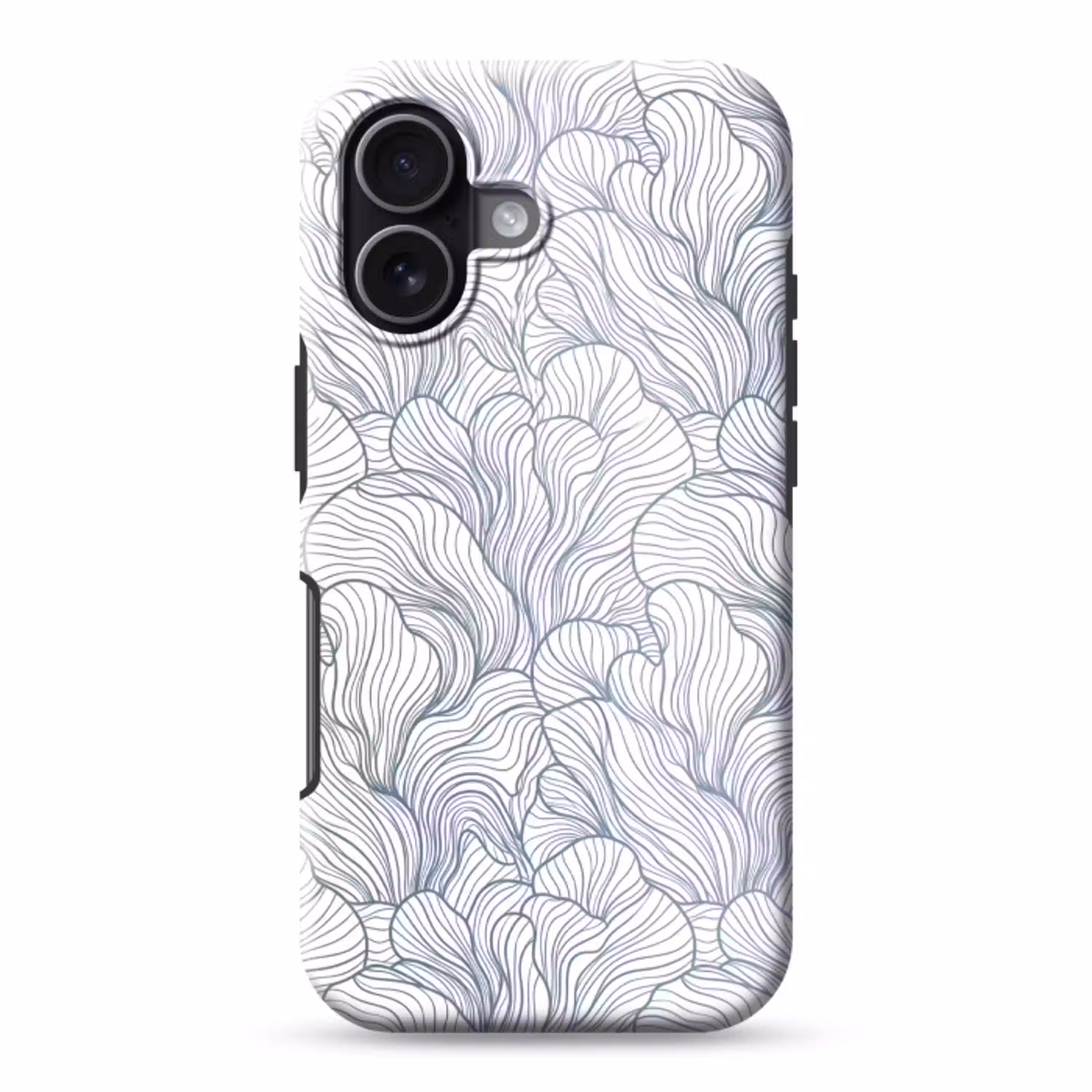 Patroon - Lijnen - Organisch - Abstract - Blauw Toughcase MagSafe Apple iPhone 17 klein -3d