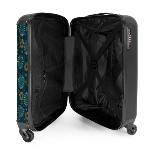 Retro disco 70s vuurwerk patroon kleurrijk NBS - Handbagage koffer - Kinderen Unisex middel -binnenkant