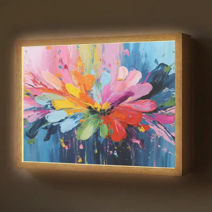 Kleuruitbarsting - Expressieve sfeer - Bloem Light Box met batterij (Wandlamp) middel -z3d_website