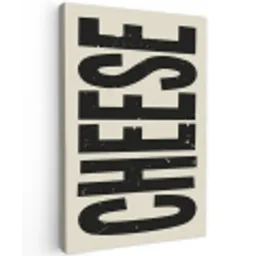 Kaas - Decoratie - Beige - Cheese Tuinposter op houten frame 2 cm dik klein -3d