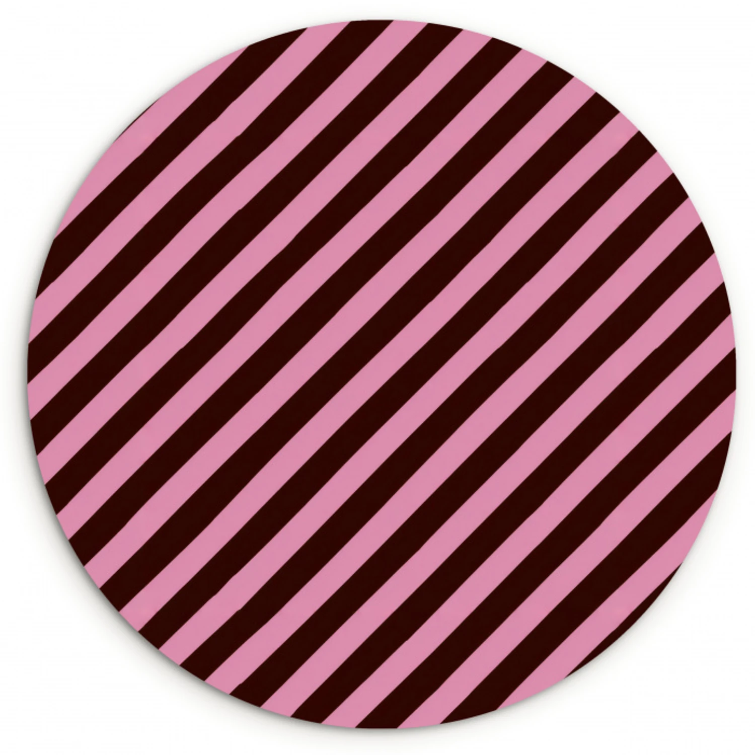 Strepen - Roze - Bruin Wandcirkel kunststof plaat 5mm dik klein 188 -3d