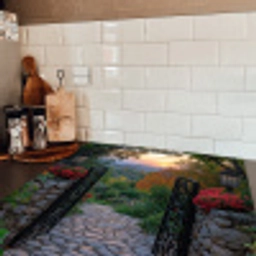 Landschap - Hek - Pad - Zonsondergang - Natuur Inductie beschermer vinyl 3mm middel -sfeer3