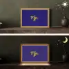 Blauw - Geel - Fijn Light Box met kabel (Tafellamp) klein -sfeer3