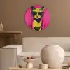 Kat - Art - Zonnebril - Roze Akoestische PET Vilt - Rond klein -sfeer1