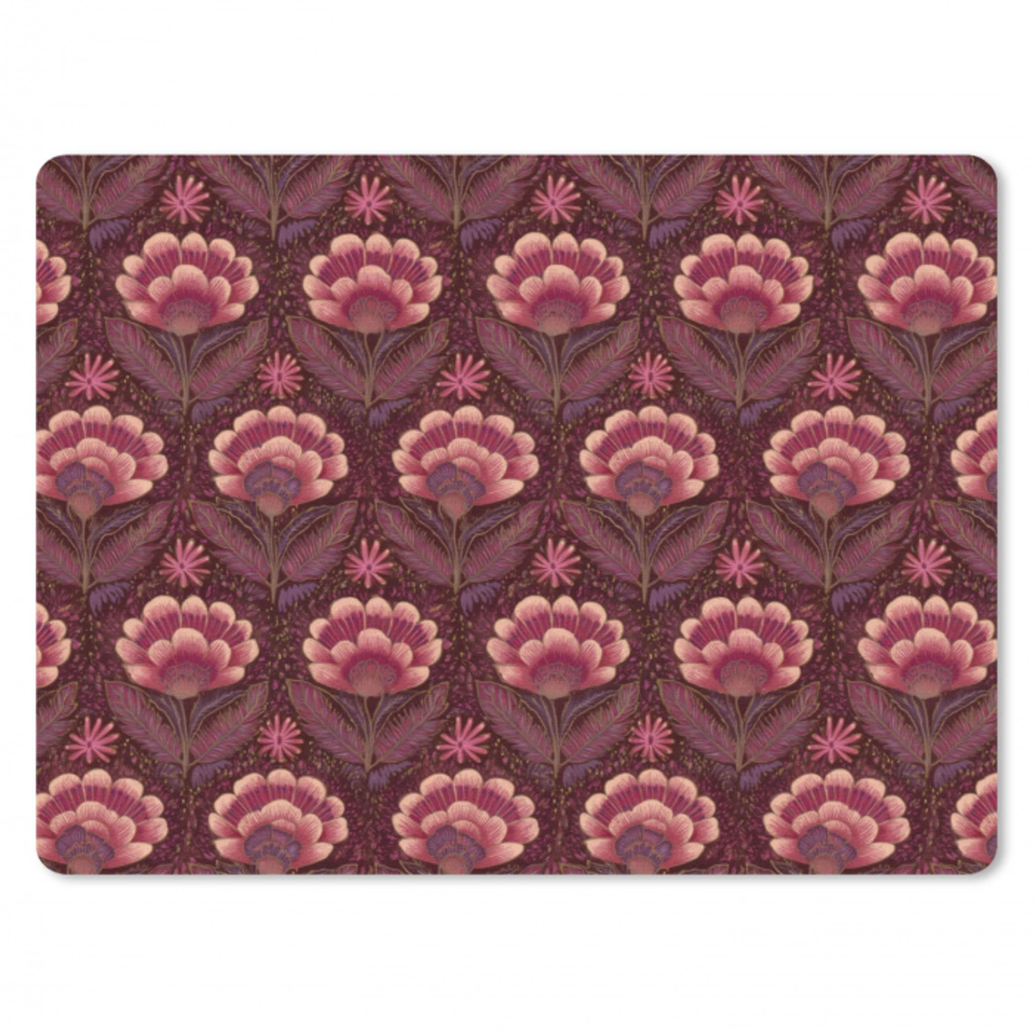 Bloemen - Waaier - Paars muismat rubber klein 262 -3d