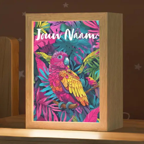 Papegaai - Tropisch - Jungle - Kleurrijk Light Box met kabel (Kinderlampje) klein -zzz_3d_website