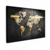 Wereldkaart - Goud - Aarde canvas 2cm klein -z3d