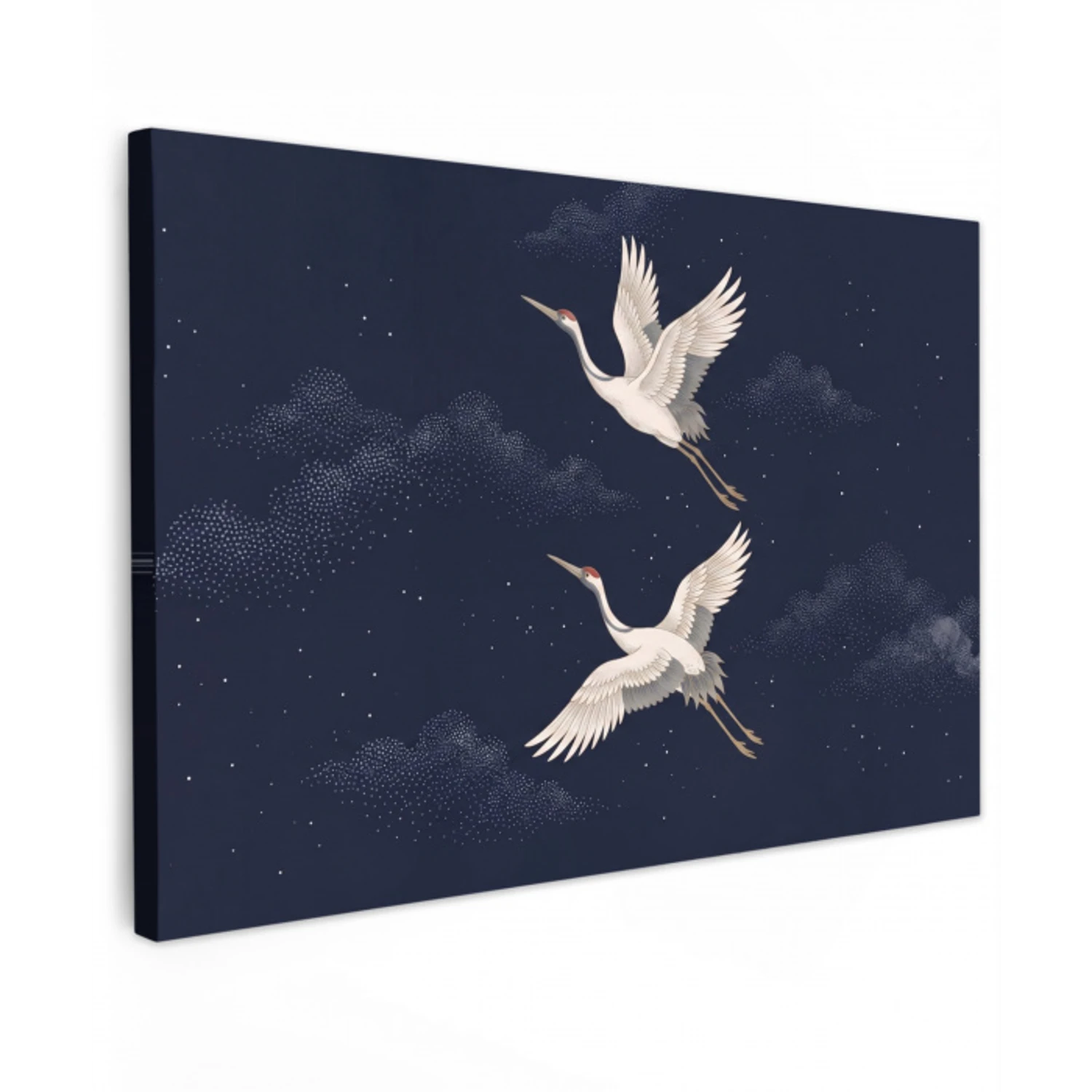Kraanvogels - Nachthemel - Blauw canvas 2cm klein -z3d
