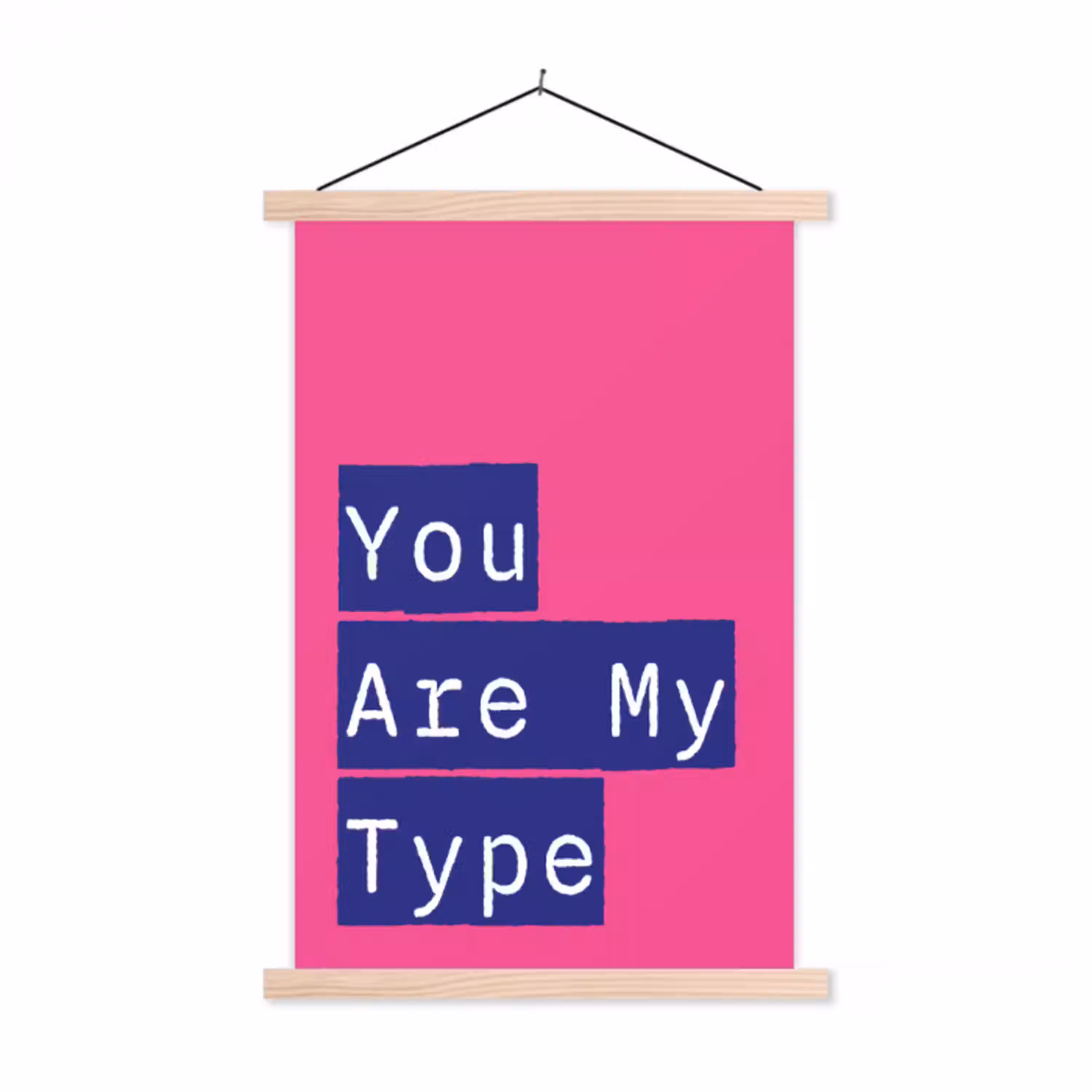 Valentijn - Tekst - Love textielposter latten blank klein -3d