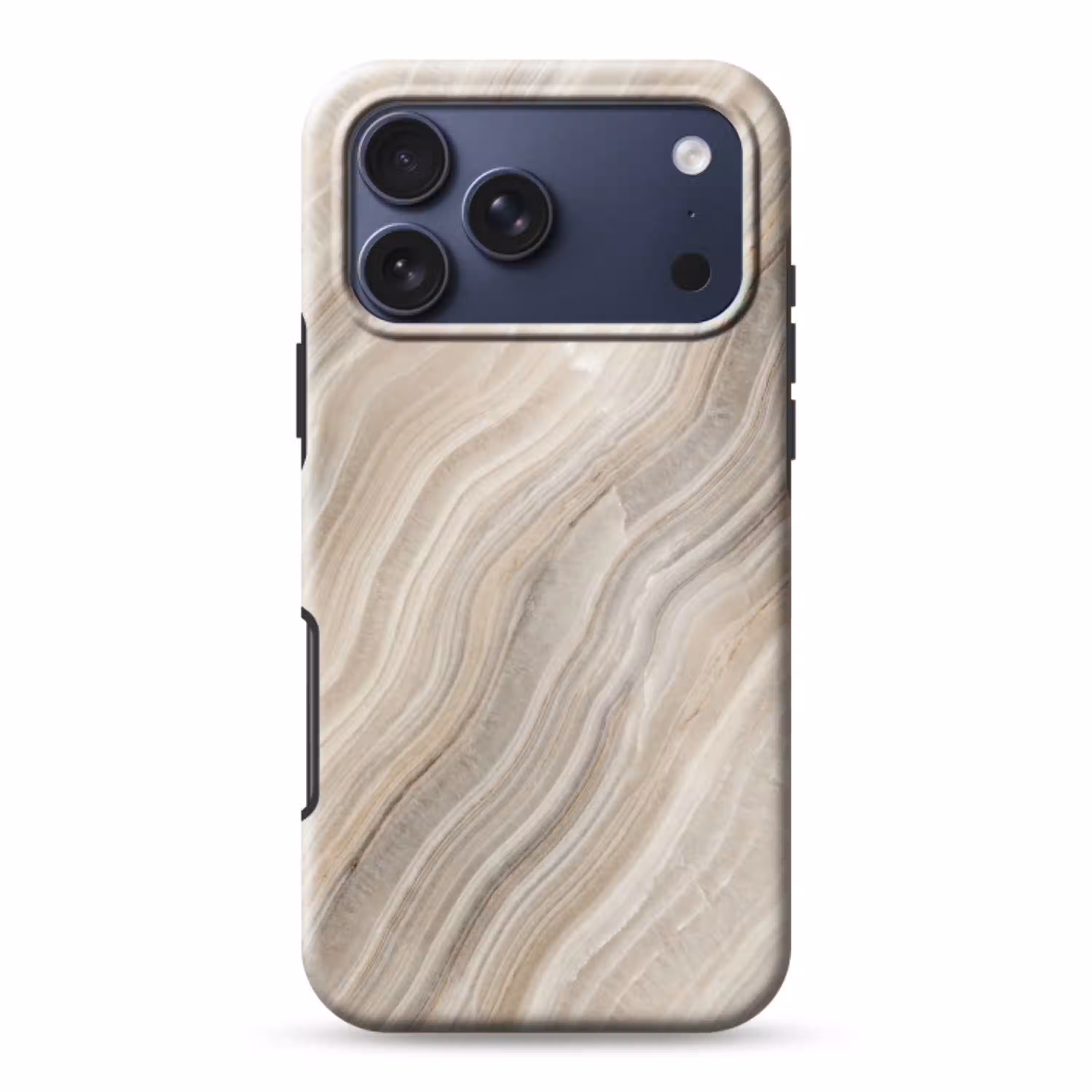 Textuur - Golvend - Abstract - Modern - Beige Toughcase MagSafe Apple iPhone 17 Pro Max klein -3d