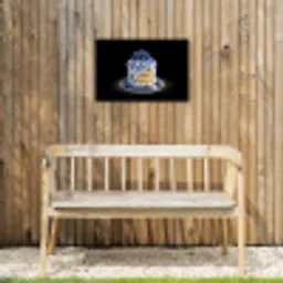 Pannenkoeken - Blauwe Bessen - Bord Tuinposter op houten frame 2 cm dik klein -sfeer4