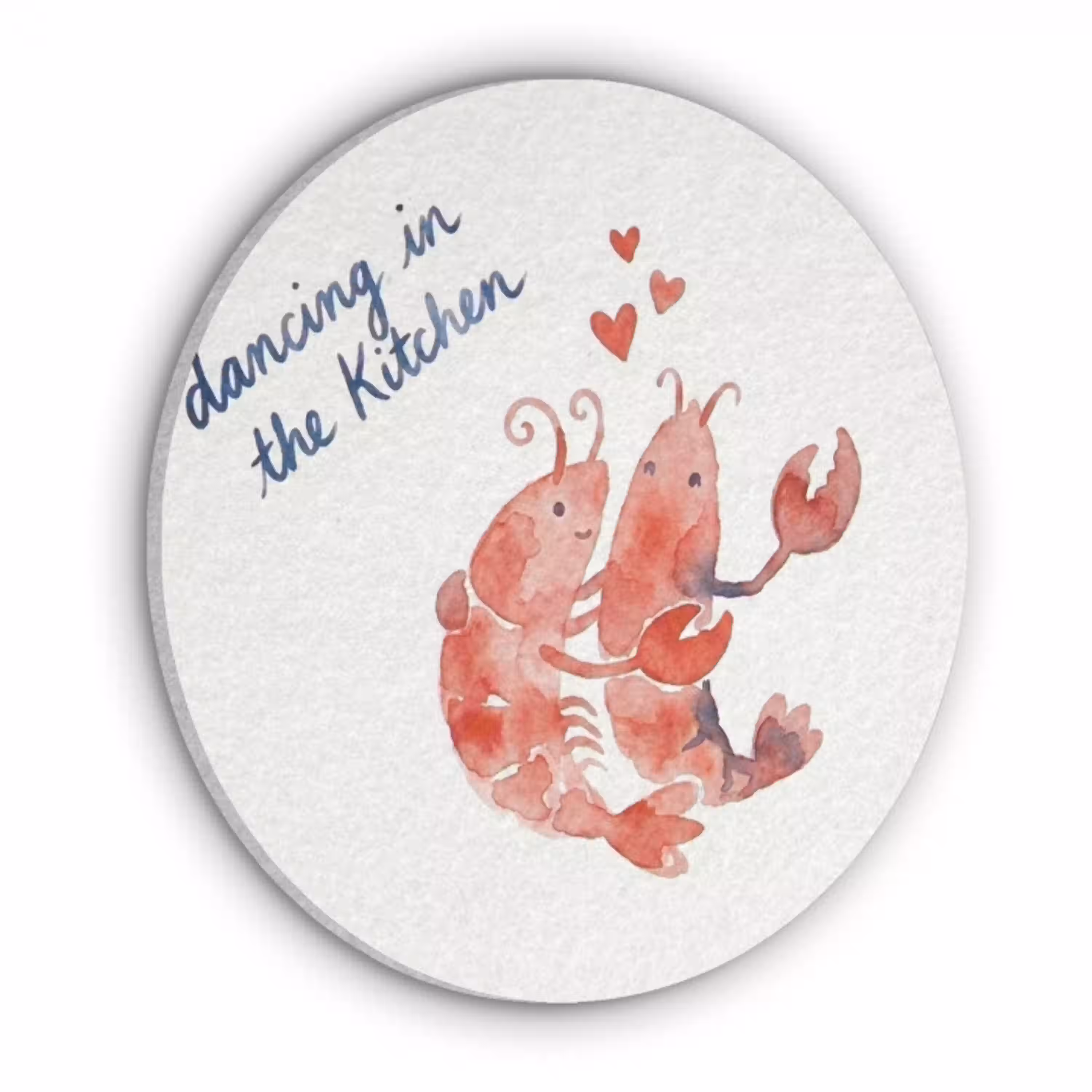 Dier - Dans - Liefde - Waterverf - Rood Akoestische PET Vilt - Rond klein -3d