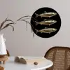 Vissen - Goud - Zwart Wandcirkel behangsticker klein -sfeer3