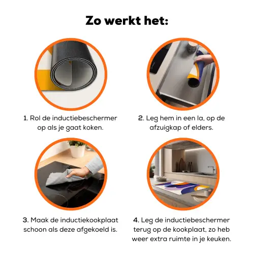 Vormen - Abstract - Grafisch - Oranje Inductie beschermer vinyl 3mm klein -zzzzzzz-td-werking