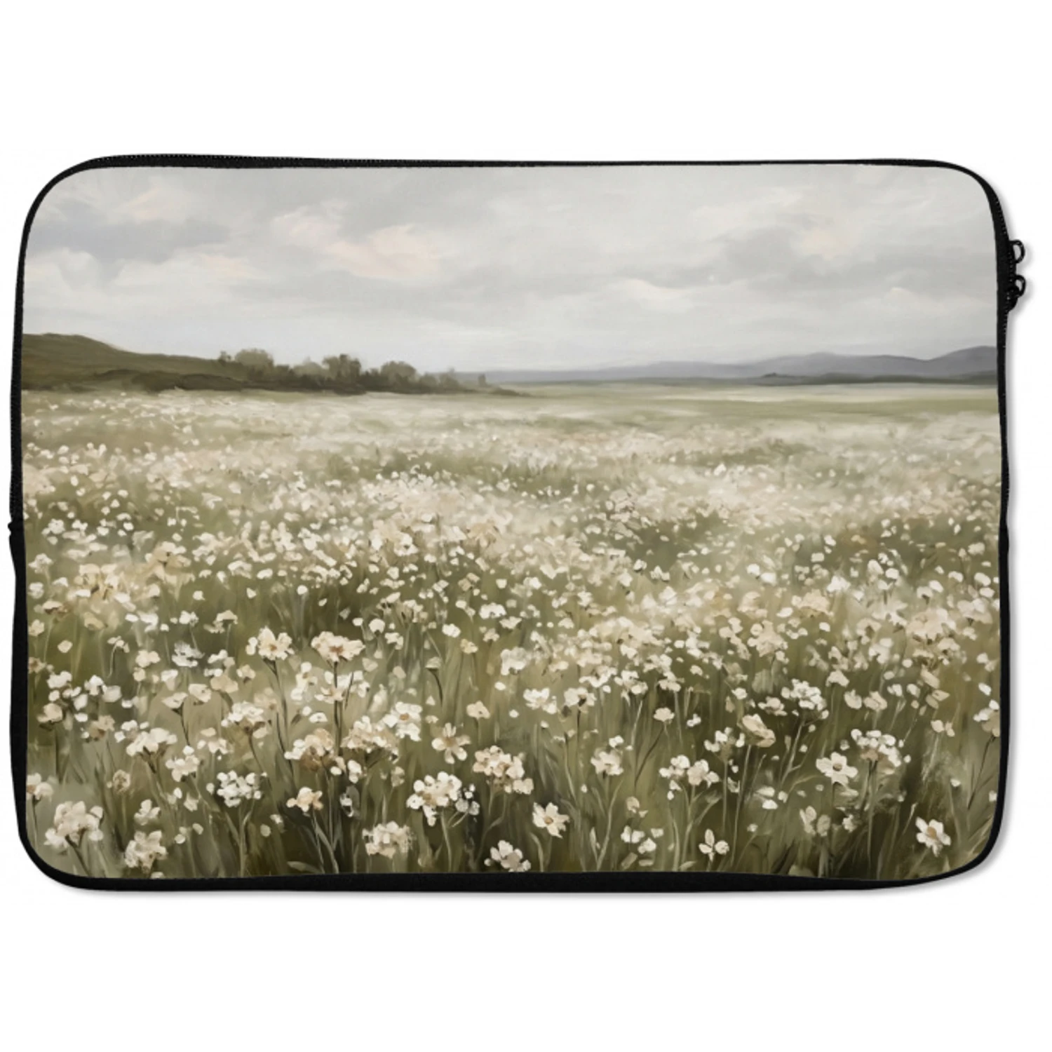 Illustratie - Landschap - Wit laptophoes neopreen klein -zkaufland3dotto