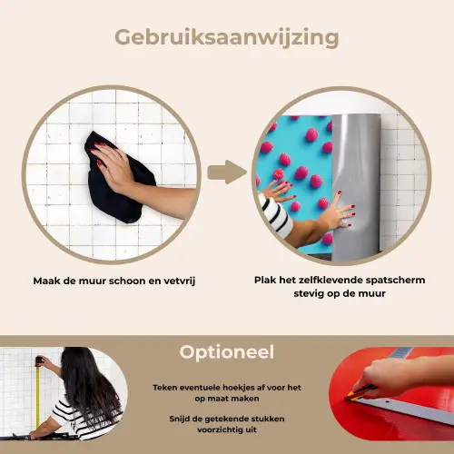 Blauw - Frambozen - Roze keuken achterwand spatscherm klein 900 -gebruiksaanwijzing_NL