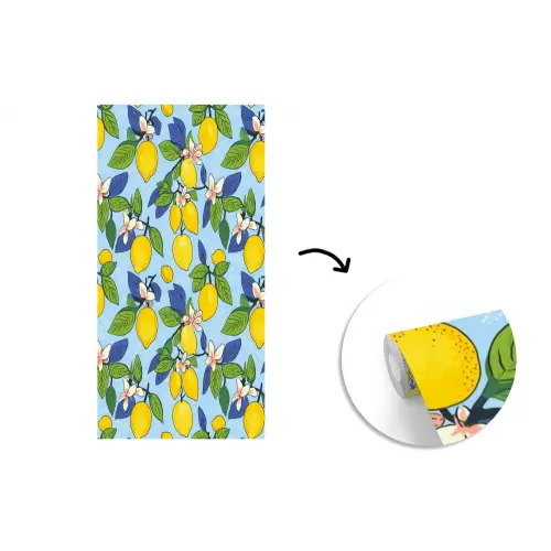 Illustratie - Citroen - Patroon fotobehang vinyl groot 64 -3d