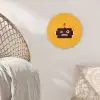 Robot - Gezicht - Antenne - Geel - Jongens - Kind Wandcirkel kunststof plaat 5mm dik klein -sfeer5