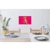 Haan - Kleurrijk - Kimono - Roze Muursticker klein -eettafel