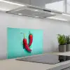 Chilipepers - Geverfd - Rood keuken achterwand spatscherm klein -3d_schuin