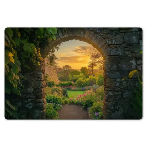 Poort - Planten - Zonsondergang Placemat vinyl groot -zzsfeer1_Kitchenyeah-website