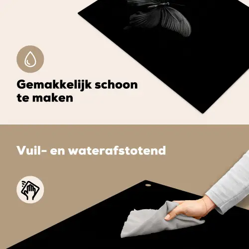 Vlinder - Zwart - Insect - Dieren Inductie beschemer met haakjes klein -ky-schoon-nl