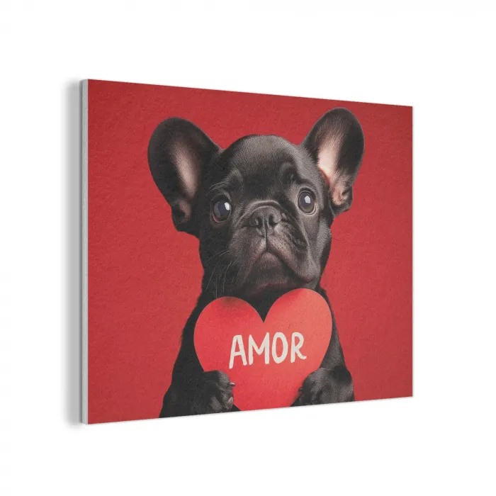 Amor - Hond  - Hartje - Rood PET vilt klein -3d
