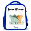 Dinos - Dieren - Sterren Kinderrugzak - Blauw middel -3d