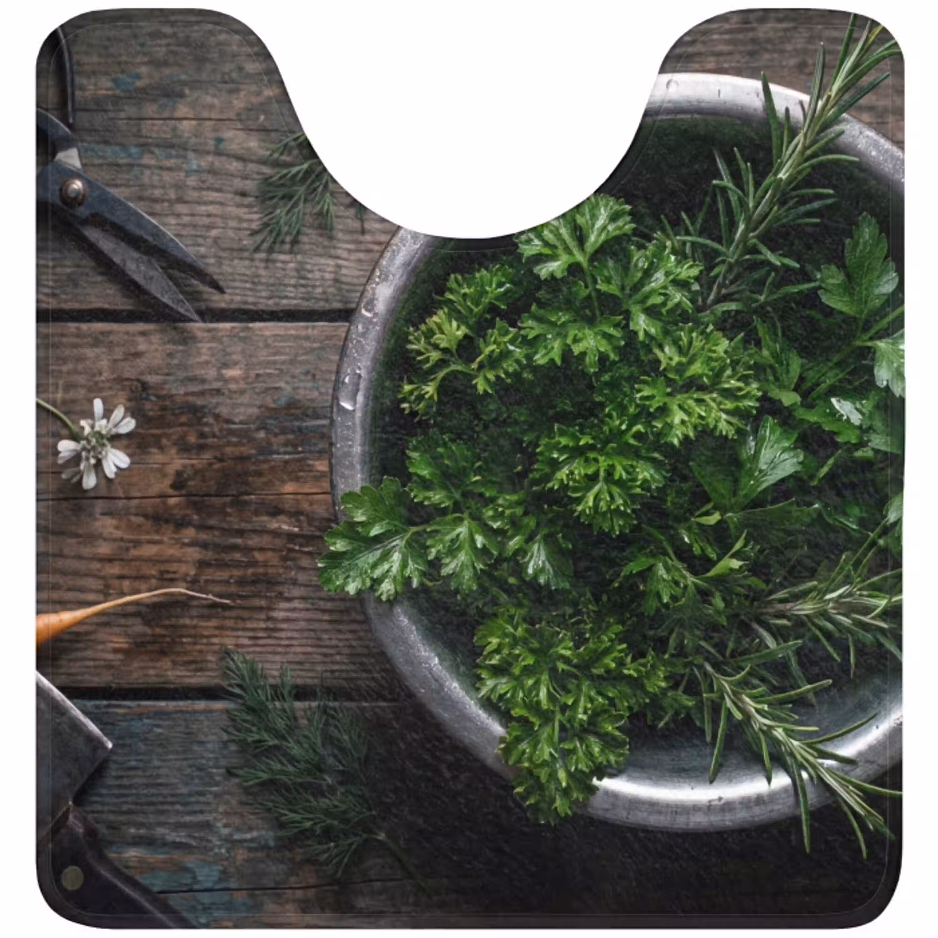 Groenten - Hout - Eten WCmat U-uitsnede middel -3d