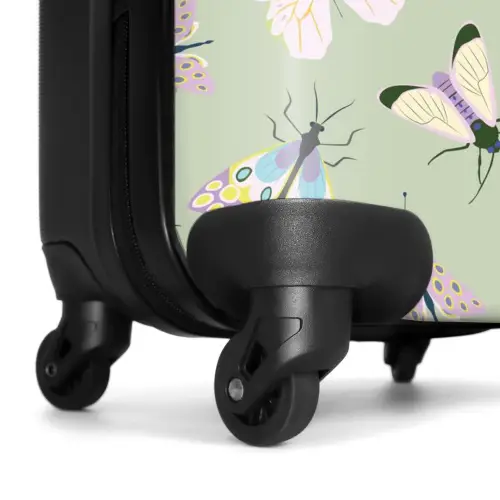 Summer memories - Vlinders en motten op saliegroene achtergrond NBS - Handbagage koffer - Kinderen Unisex middel -wiel