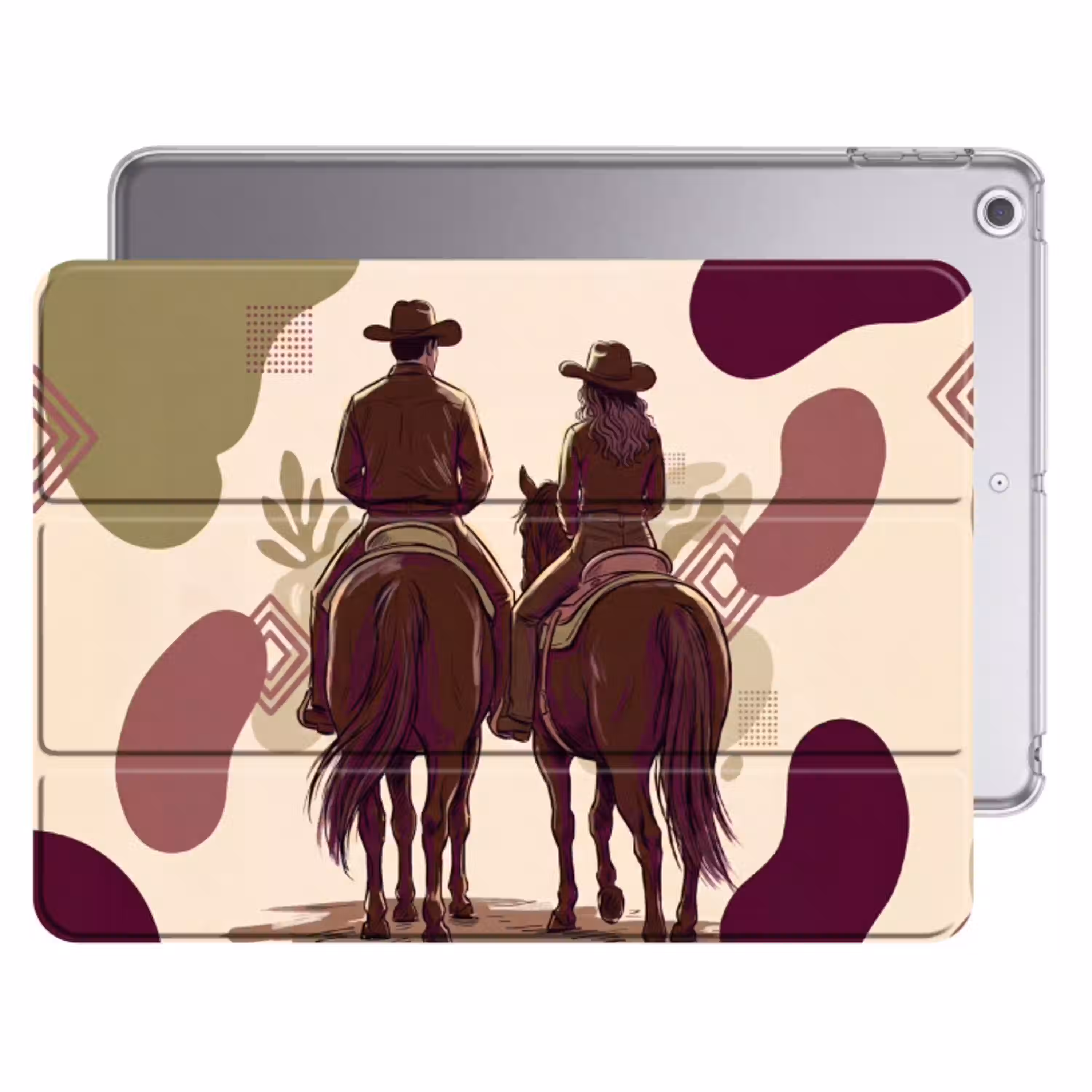 Mensen - Ruiters - Western - Illustratie - Bruin Apple iPad 2017 middel -threedimensional_3d_global