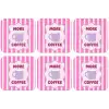 More coffee - Roze - Paars - Strepen - Mok onderzetter kurk middel -zkaufland3dotto