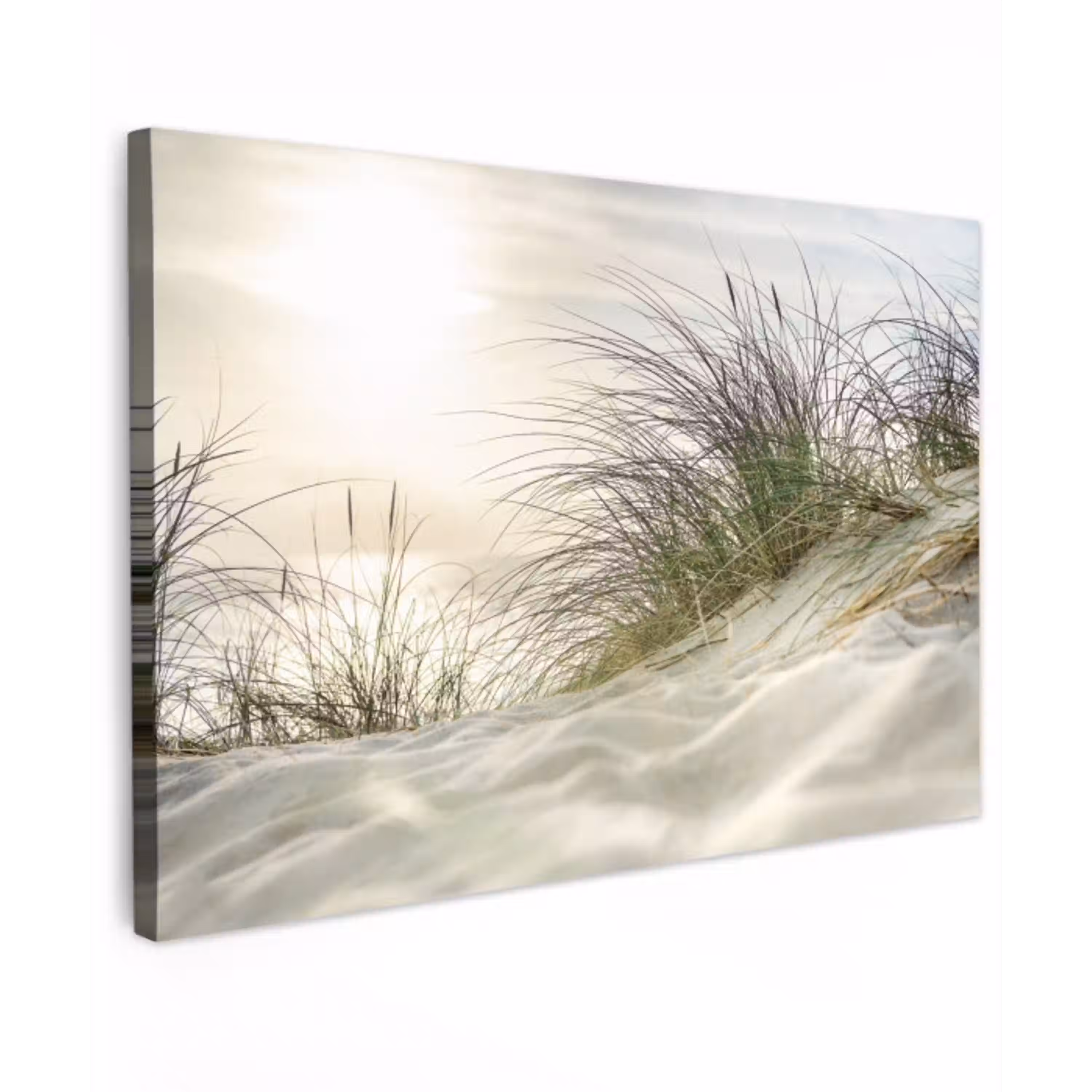 Duinen met helmgras onder de zon van het Duitse nationaal Park Schleswig-Holsteinisches Wattenmeer canvas 2cm klein -z3d