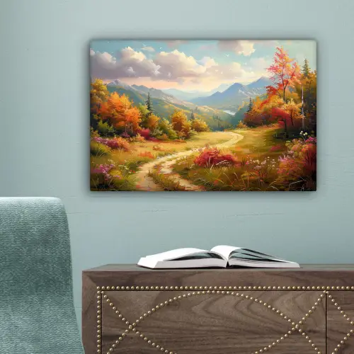 Landschap - Illustratie - Natuur canvas 2cm klein -sfeer4