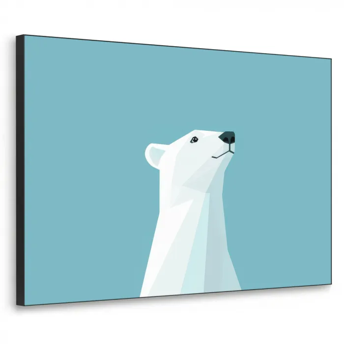 Ijsbeer - Lichtblauw - Minimalistisch Textielframe - compleet frame klein -3d