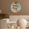Bloemen - Vrouw - Zonnebril - Blauw Akoestische PET Vilt - Rond klein -sfeer1
