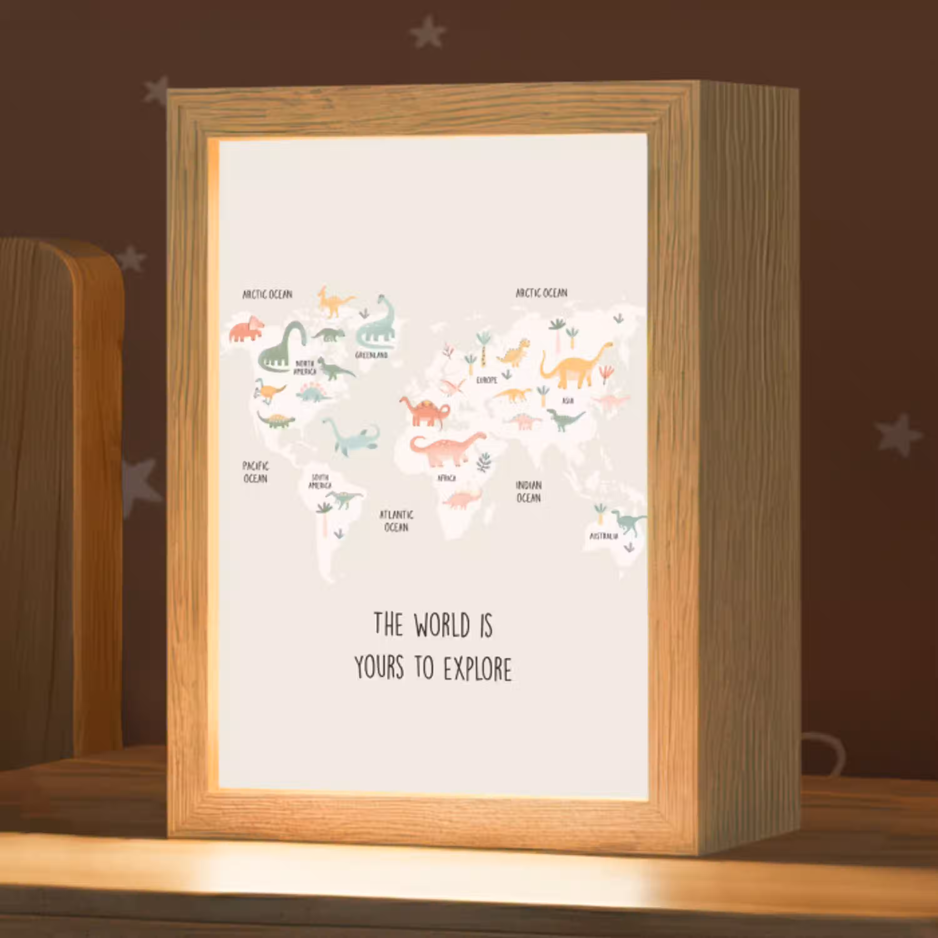 Wereldkaart - Dino - Kinderen - Dinosaurus Light Box met kabel klein -zzz_3d_website