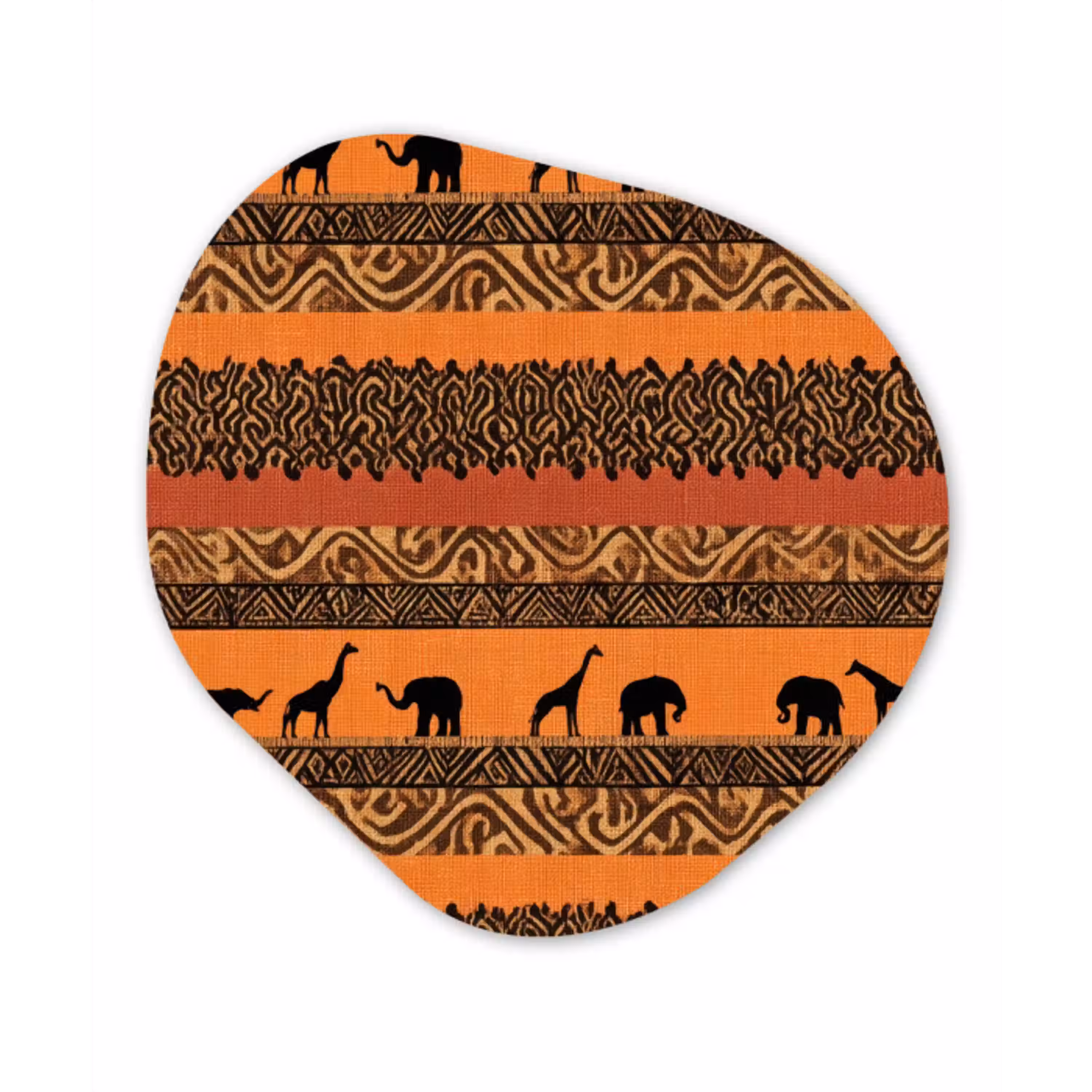 Oranje - Safari - Afrikaans - Dieren - Patroon Wandcirkel Organisch Forex 3mm klein 629 -3d