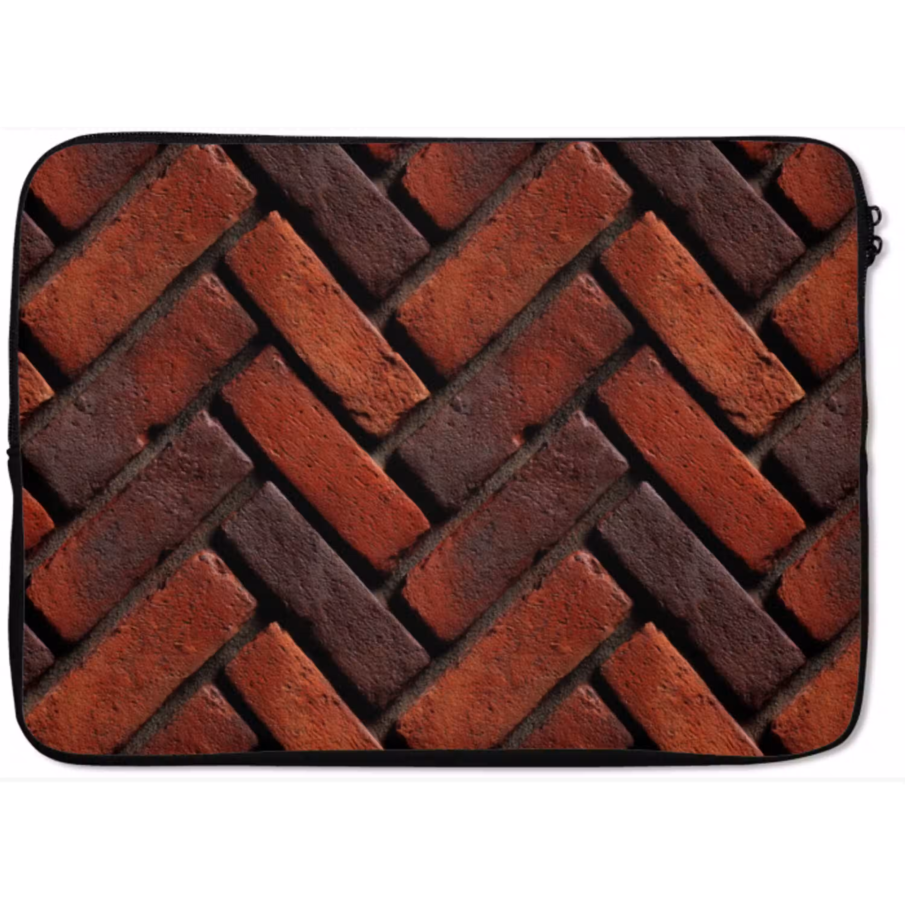 Bakstenen - Visgraat - Structuur - Roodbruin laptophoes neopreen klein 279 -zkaufland3dotto
