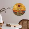 Zonnebloem - Mozaïek - Zonsondergang - Geel Akoestische PET Vilt - Rond klein -sfeer3