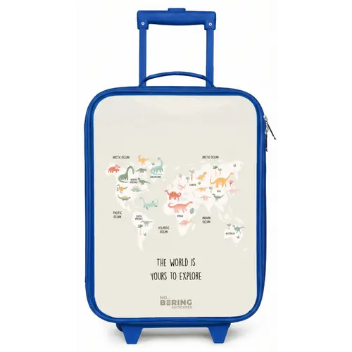 Dino wereldkaart Kinderkoffer - Blauw klein -zz3dotto