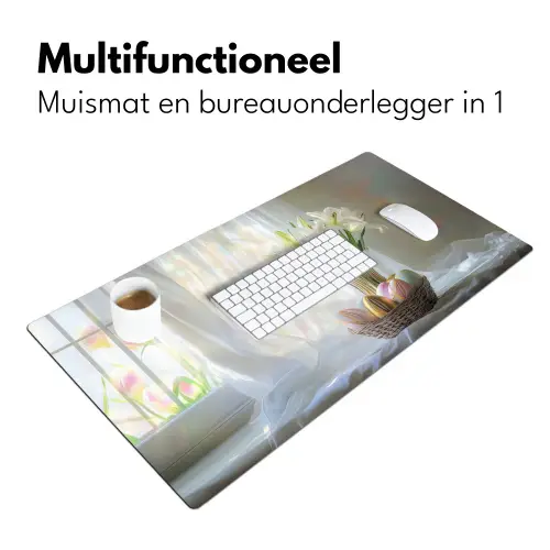Vaas - Eieren - Bloemen Muismat XXL klein -sfeer4